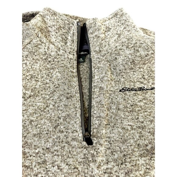 Eddie Bauer Mens Heathered Pullover Radiator Fleece XL Olive Cream 1/4-Zip NWT - Picture 9 of 10